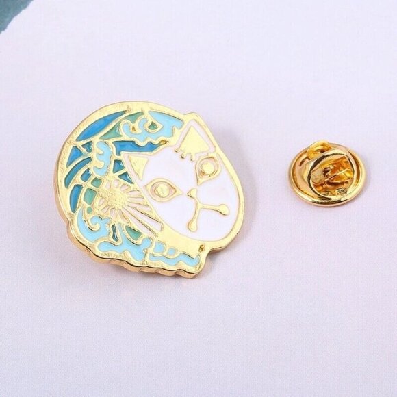 Demon Slayer: Kimetsu No Yaiba Fox Mask Sabito Enamel Pin Goldtone - Picture 1 of 5